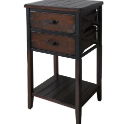 Wood And Metal X-Side Table Less Expensive