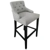 York Grey Upholstered Tufted Barstool Bargain Sale